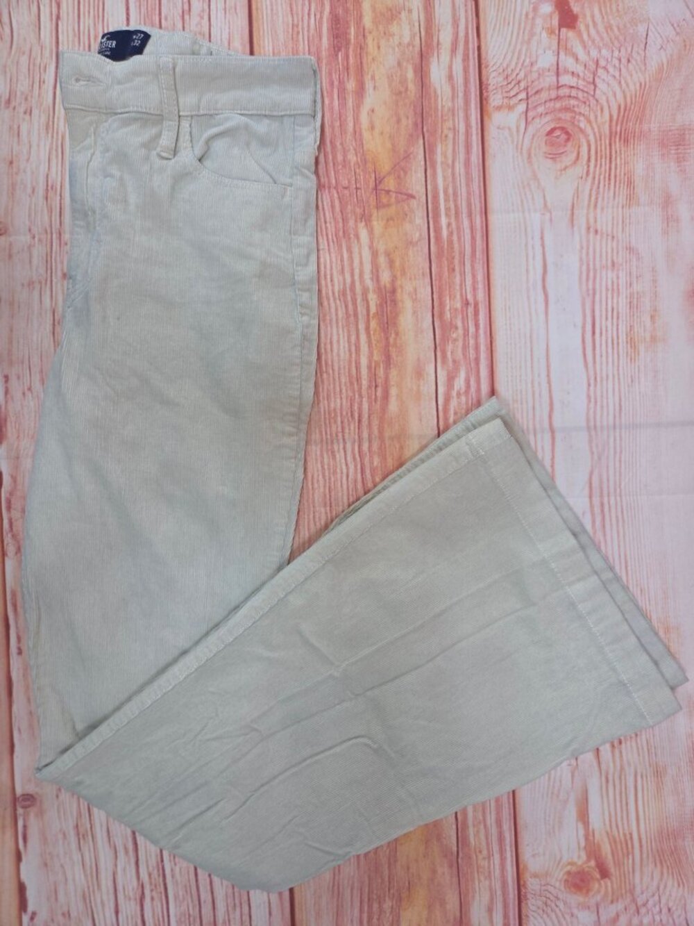 Hollister Beige High-Rise Flare Corduroy Pants 5R (27x30)
